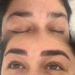 Before and after images of a clients's Microblading.