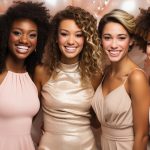 Young, smiling beauty experts at a beauty awards ceremony.